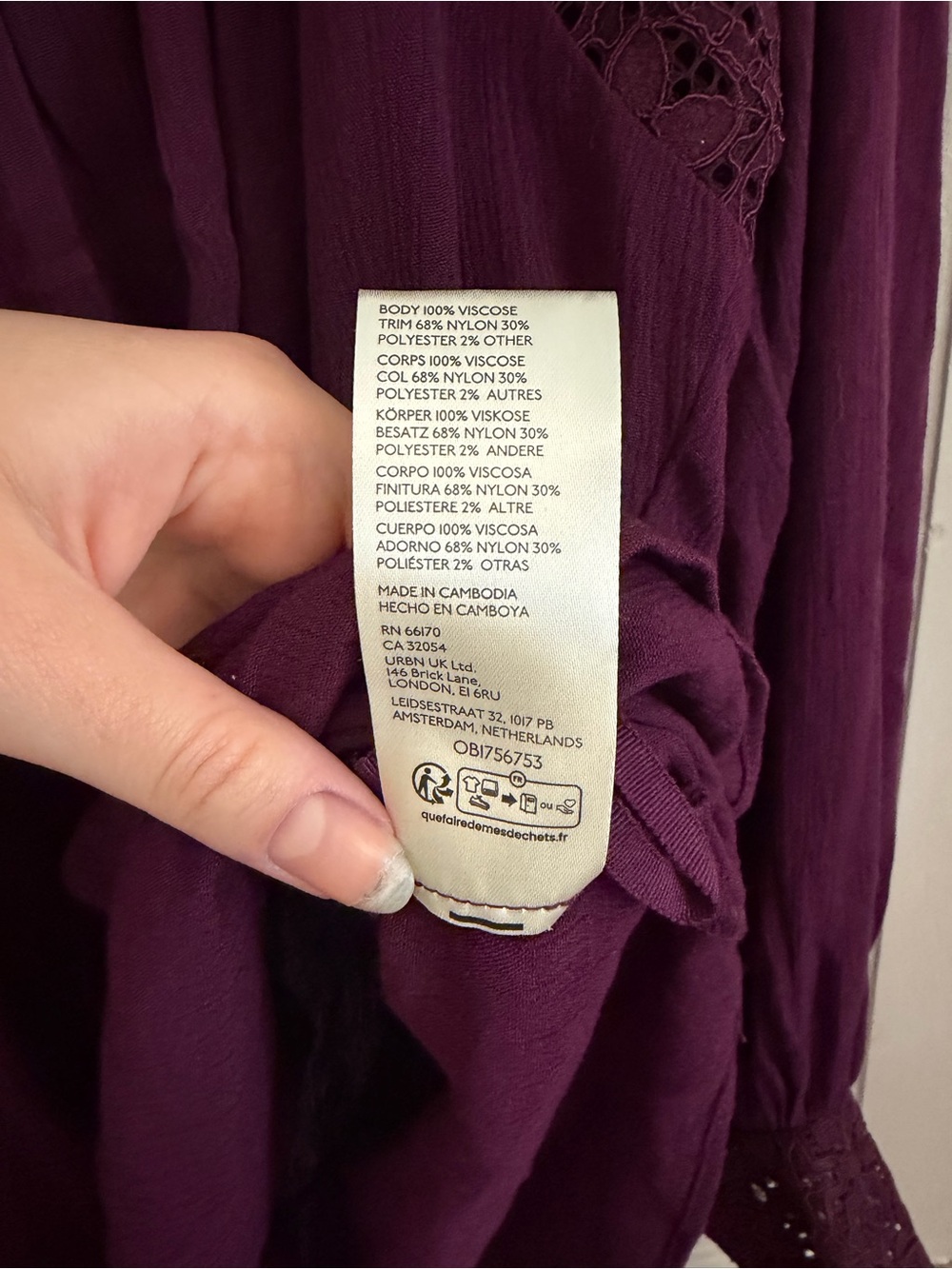 NWT Free People Flutter By Lace Blouse Potent Purple Size Small boho ren faire - Picture 7 of 9